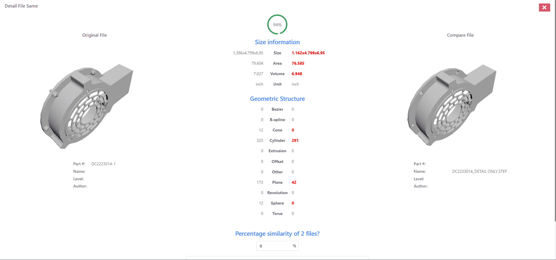 Compare Interface