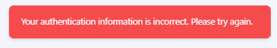 Authentication Error