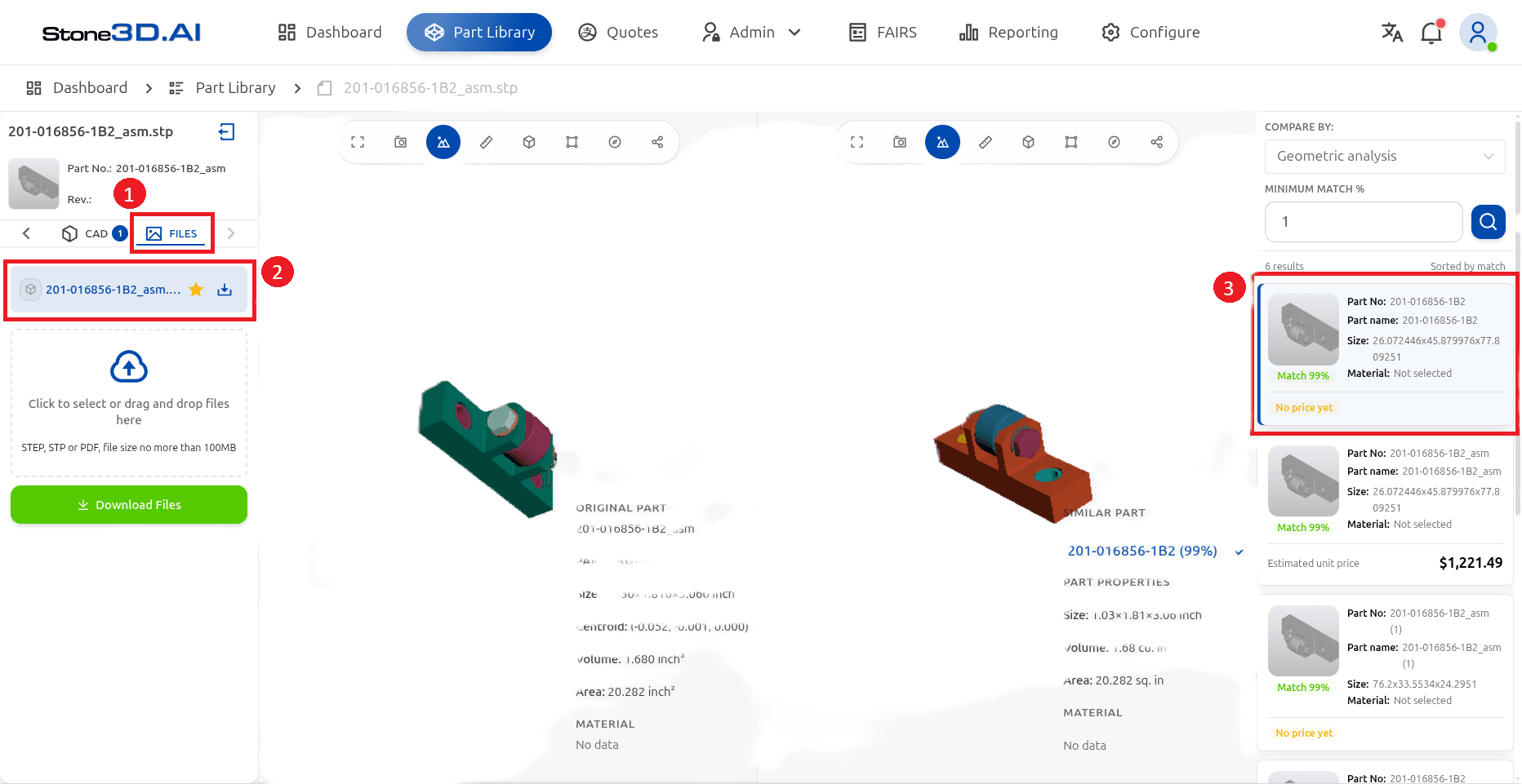 Part CAD and Files View