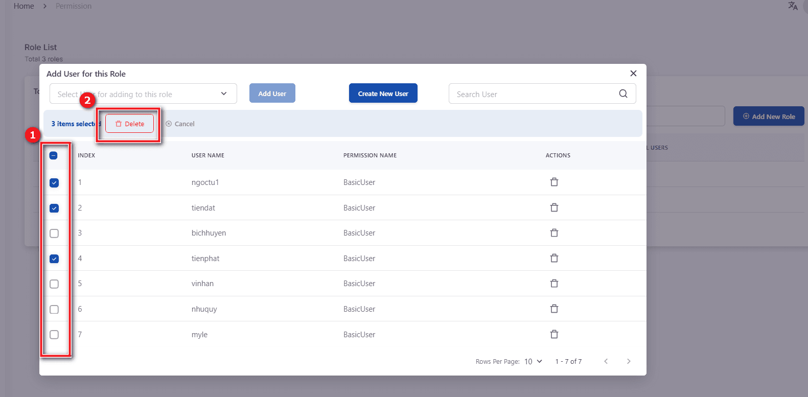 Remove Users from Role