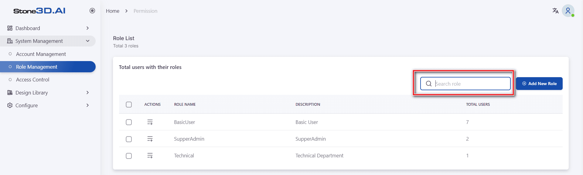 Search Roles