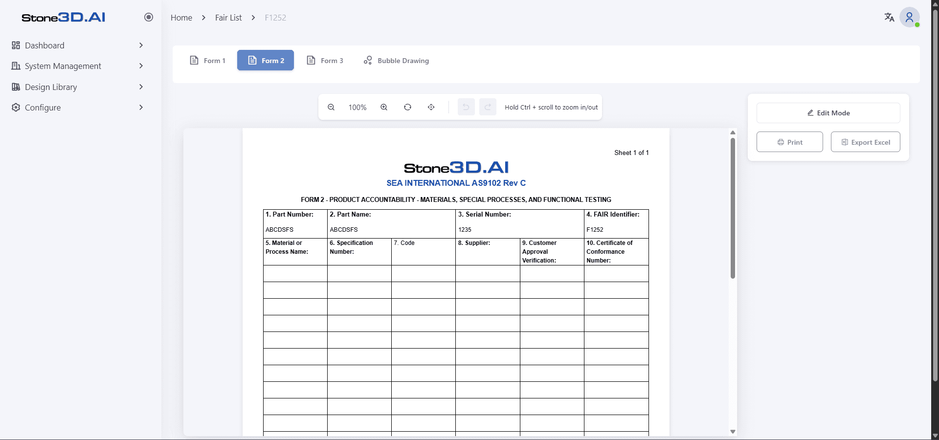 Form 2 - Product Accountability - Materials, Special Processes, And Functional Testing