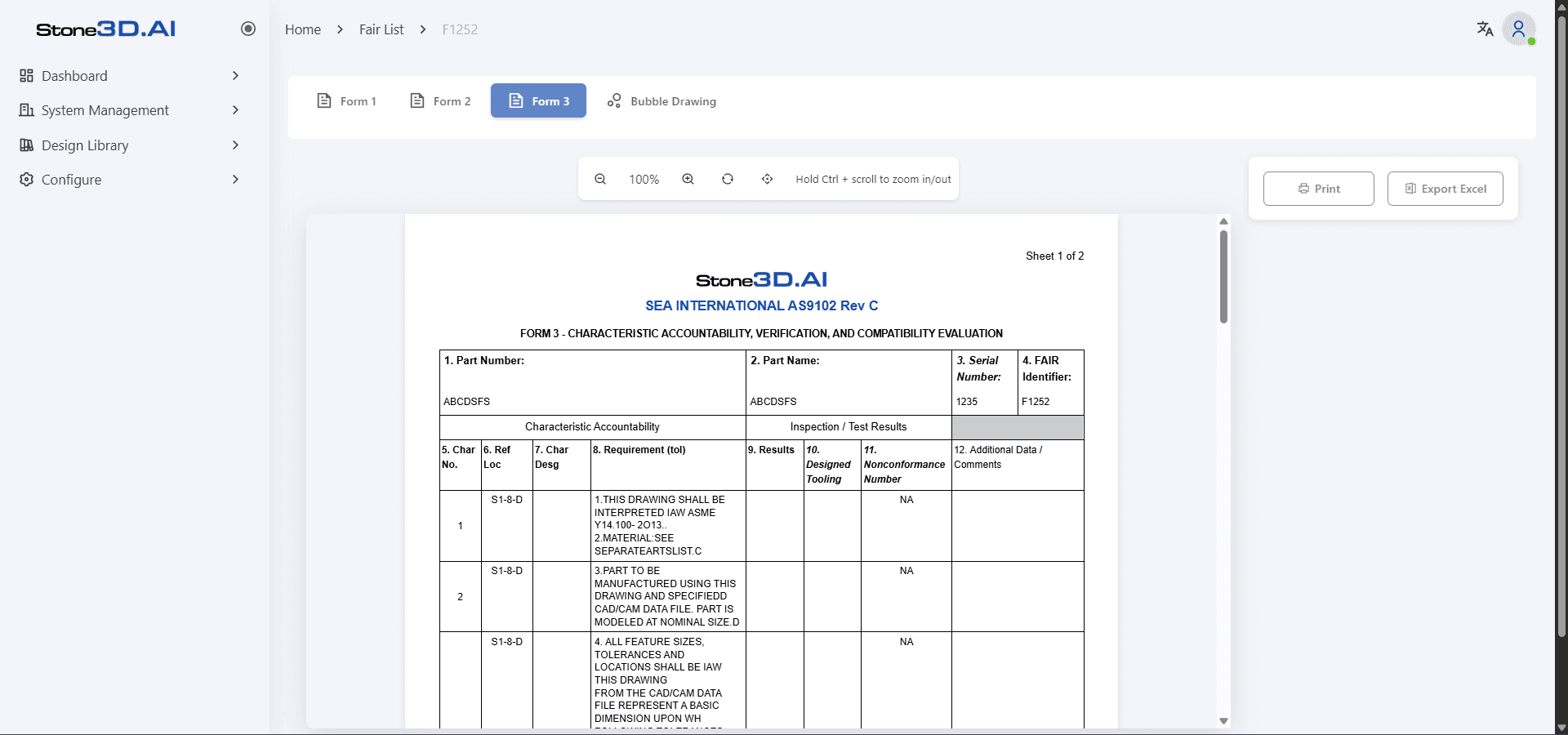 Form 3 - Characteristic Accountability, Verification, And Compatibility Evaluation