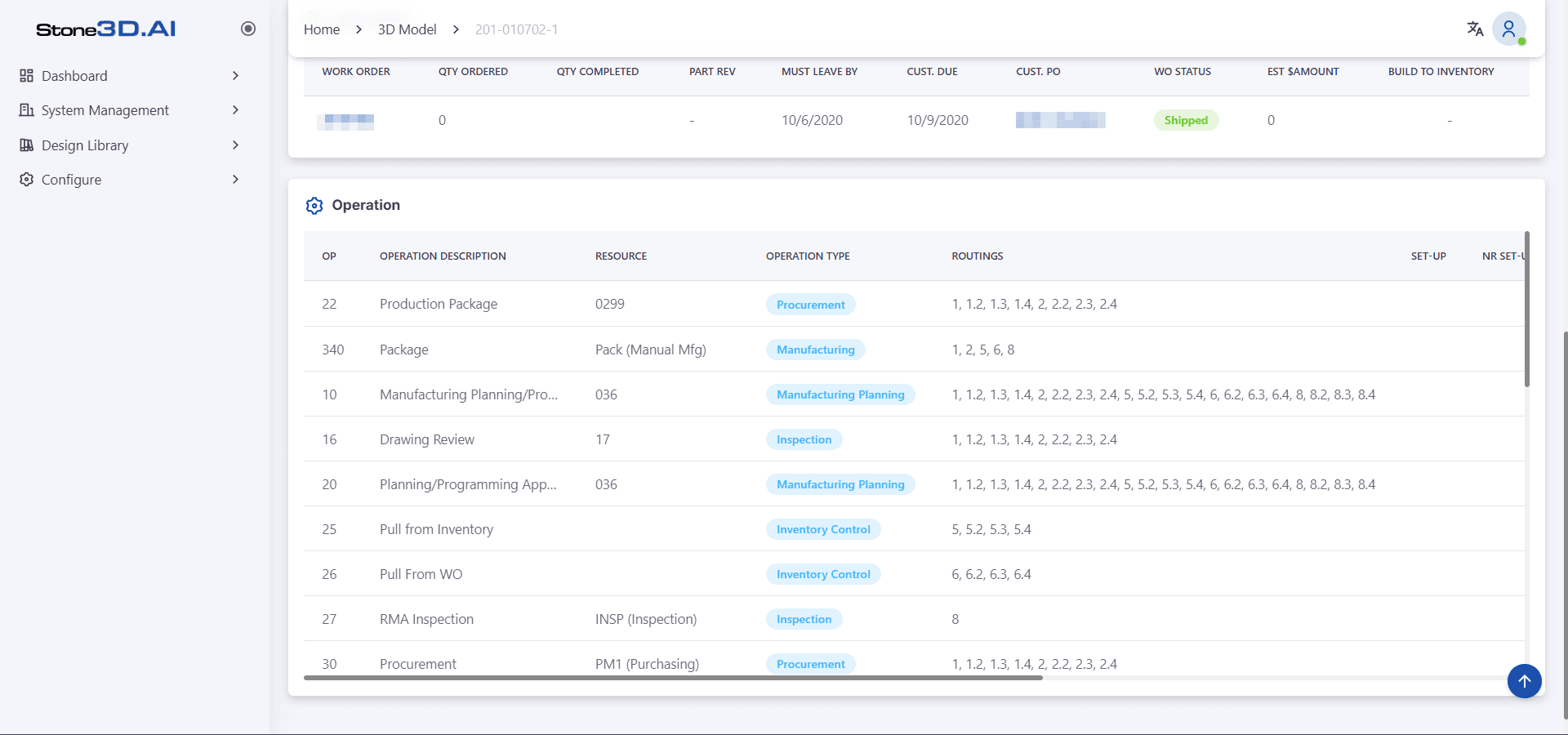 Access part history information